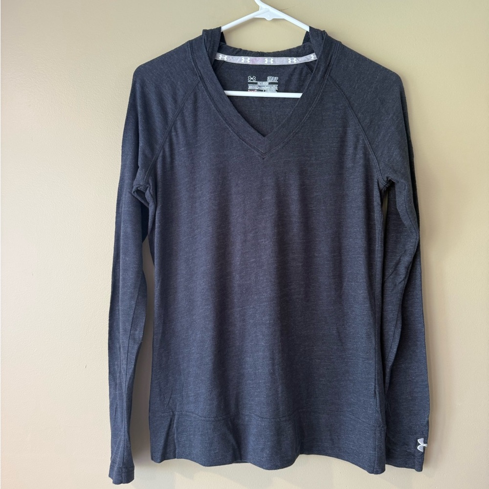 Under Armour Women's Hooded Long Sleeve Tee - Dark Gray